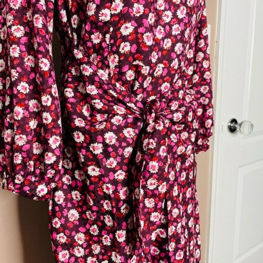 Ann Taylor Floral Maxi Dress - Burgundy, Pink and White - Picture 3 of 7